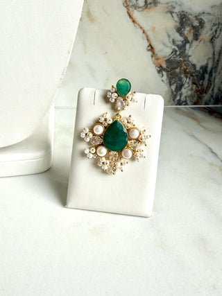 Emerald Pearl & Crystal Set