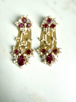 Zahra Ruby Cascade Earrings