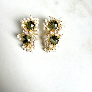 Linzi Prehnite Crystal Earrings