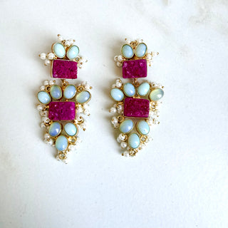Druzy Pink Earrings