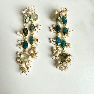 Gulmohar Emerald Elegance Earrings
