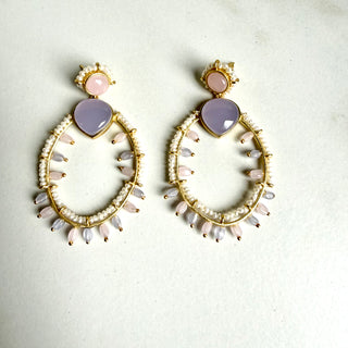 Lilac Bloom Hoop Earrings