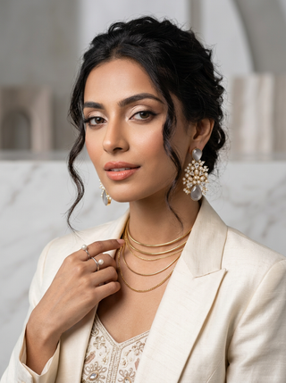 Grey Cluster Drop Earrings