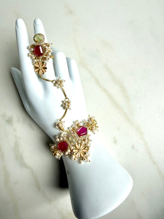 Gulabi Pink Hathphool Indian Hand Harness Jewellery
