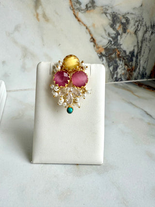Marie Pink & Yellow Crystal Set