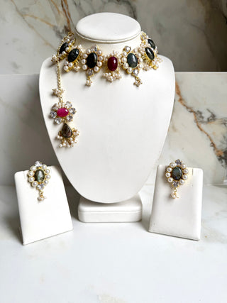 Labradorite & Ruby Set