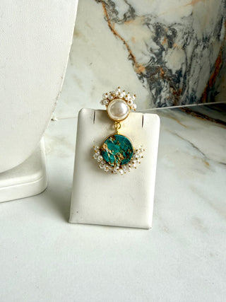 Turquoise Noor Pearl Choker Set – Blue