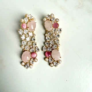 Amara Pastel quartz Crystal Statement Earrings
