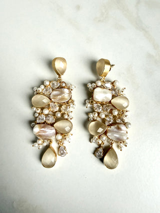 Aabharna Pearl Crystal Drop Earrings