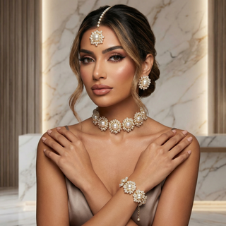 Pearl Choker and Bracelet Set