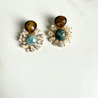 Saanvi Amzonite Crystal Earrings