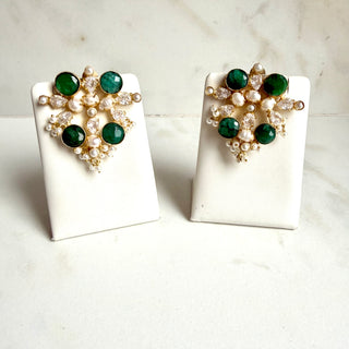 Aurora Emerald & Crystal Earrings