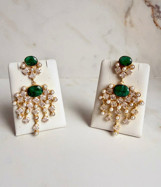 Emerald Crystal Drop Earrings