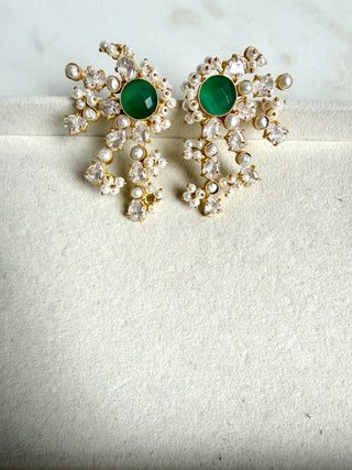 Green Star Crystal Earrings