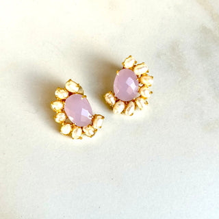 Lubna Pink Studs