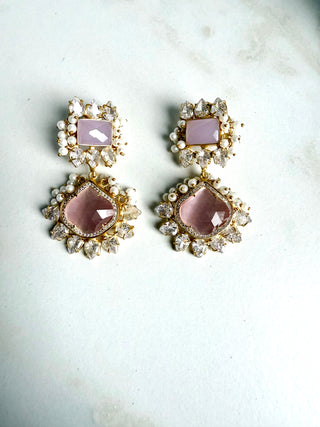 Meghra Lilac Classic Crystal Earrings