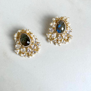 Moonstone labradorite Studs