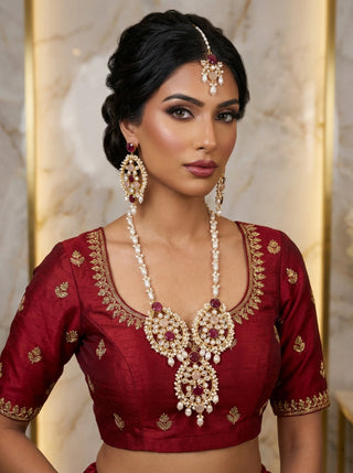 Gulbahar Royale Ruby & Quartz Luxury Mala Set