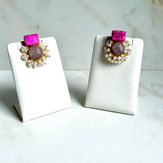 Rangoli Hot Pink Earrings