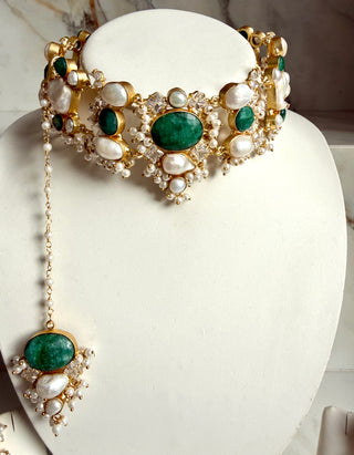 Mehr-e-Sabz Emerald Pearl Set