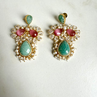 Saanjh Amzonite Statement Earrings