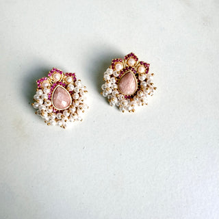 Meher Kundan Pink Pearl Tops