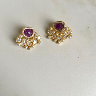 Amethyst Cluster Earrings
