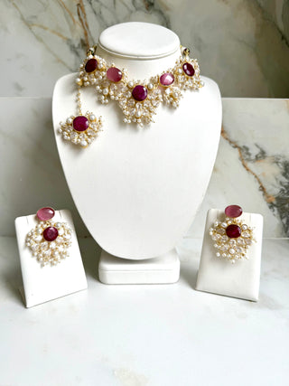 Nabila Ruby & Pink Quartz Set