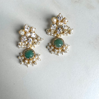 Amzonite Crystal Drop Earrings