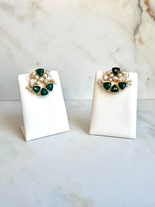 Suman Emerald Green Statement Studs