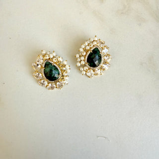 Prem Green Crystal Studs