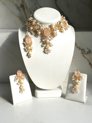 Royal Quartz & Pink Swarovski Set