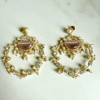Tamara Lilac Crystal Hoops