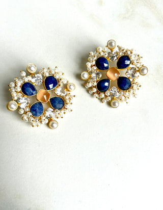 Navy Statment Earrings