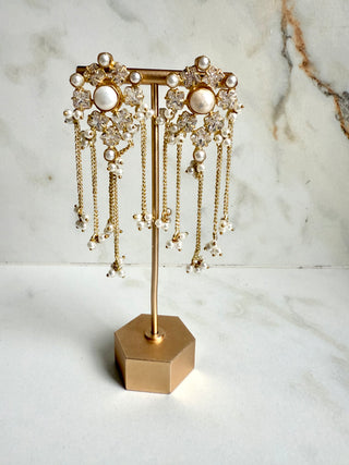 Lavanya  Crystal Tassel Earrings