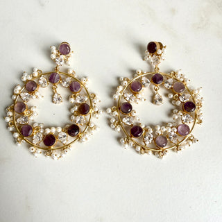 Ivy Purple Chandelier Earrings