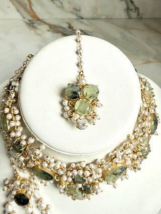 Prehnite Bridal Set