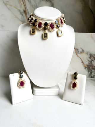 Ruby & Labradorite  Set