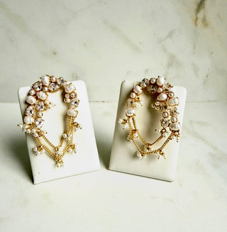Pearl Cascade Chain Earrings