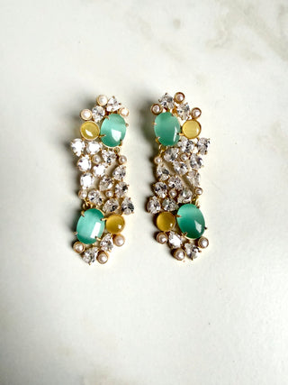 Amara Pastel Amzonite Crystal Statement Earrings