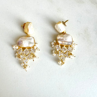 Pearl Cluster Earrings