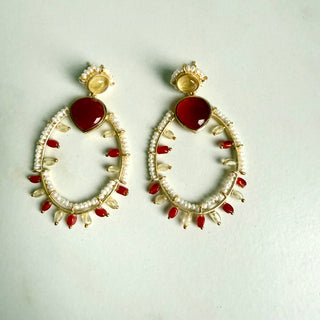 Ruby Bloom Hoop Earrings