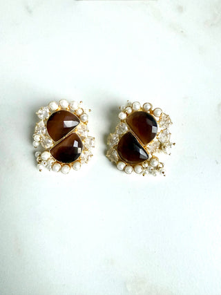 Vanya Brown Statement Studs