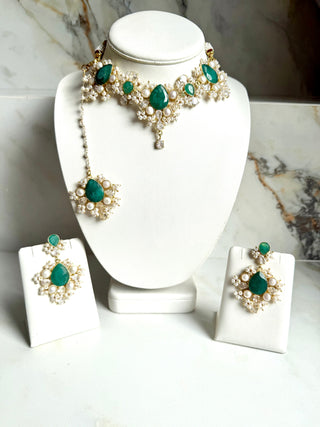 Emerald Pearl & Crystal Set