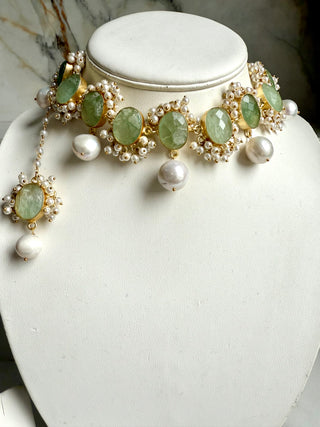 शुभारंभ (Shubharambh) – Sea Greene Pearl Choker Set