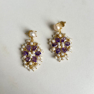 Purple Crystal Earrings