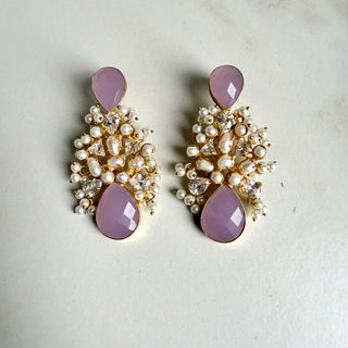 Lilac Pearl Drop Earrings