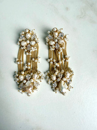 Zehra Pearl Cascade Earrings