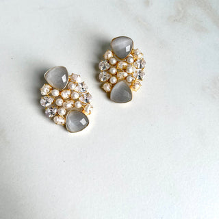 Noor Grey Crystal Earrings