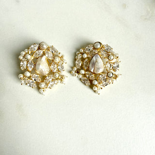 Noor-e-Sabz Pearl Cluster Earrings